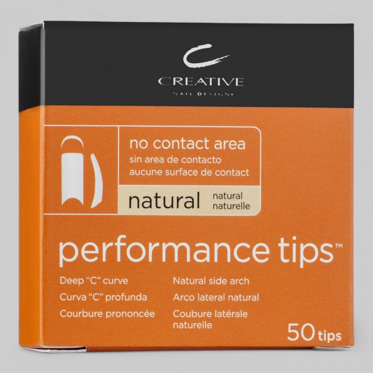 &quot;PERFORMANCE TIPS №5&quot; - Типсы без контактной зоны, не требующие длительного подпиливания, натурального цвета, №5, 50шт.