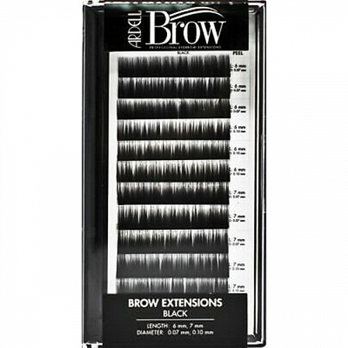 Искусственные волоски для наращивания бровей, 4 размера, черные. (примерное количество 4320шт)