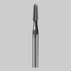 Карбидный конусный бор, с продольно-поперечной насечкой,  диаметр 1,2мм.
