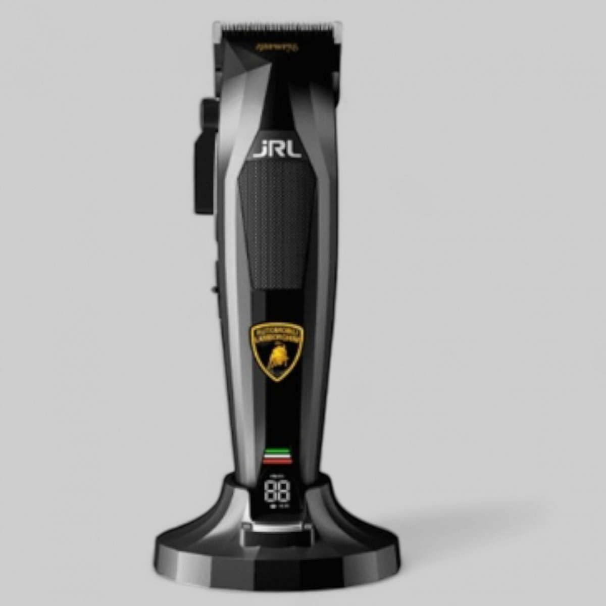 DIAMANTE CLIPPER AND TRIMMER KIT, BLACK-НАБОР ДЛЯ СТРИЖКИ ВОЛОС  “JRL DIAMANTE”  (В СОСТАВЕ МАШИНКА ДЛЯ СТРИЖКИ ВОЛОС И ТРИММЕР), ЦВЕТ ЧЕРНЫЙ,  с логотипом Lamborghin