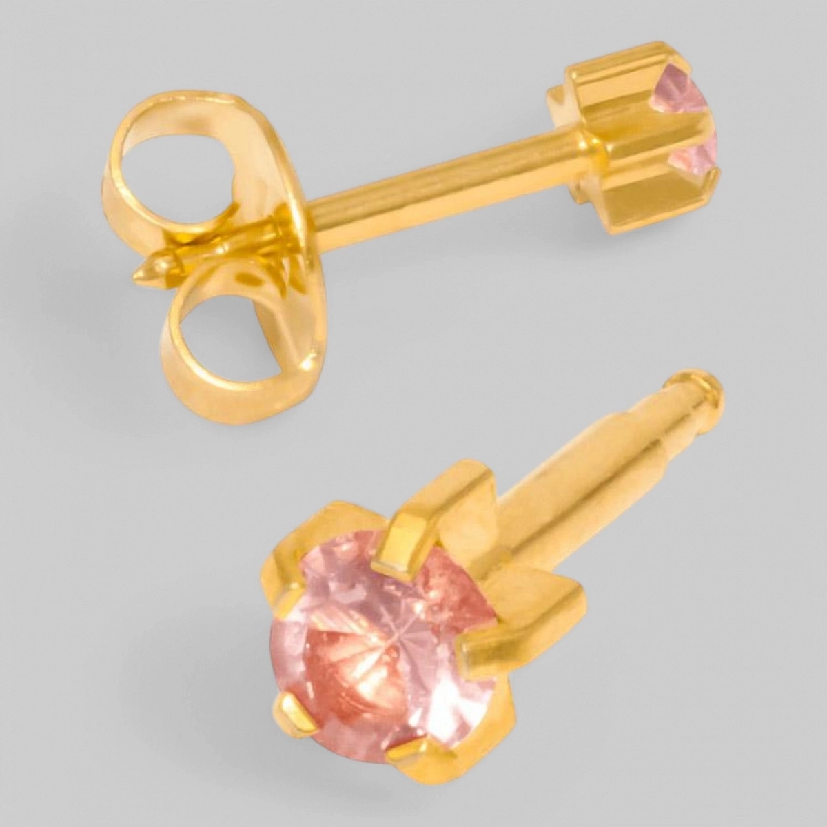 JUNE TIFFANY Серьги для прокола в Крапане, камень-АЛЕКСАНДРИТ(июнь) позолоченный