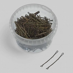 Невидимки дугообразные 70 мм коричневые, упаковка 500 гр.224