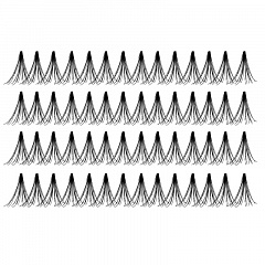 Ресницы пучковые &quot;DURALASH DOUBLE INDIVIDUALS&quot; для получения максимального объёма, без узелков,  черные (длинные).