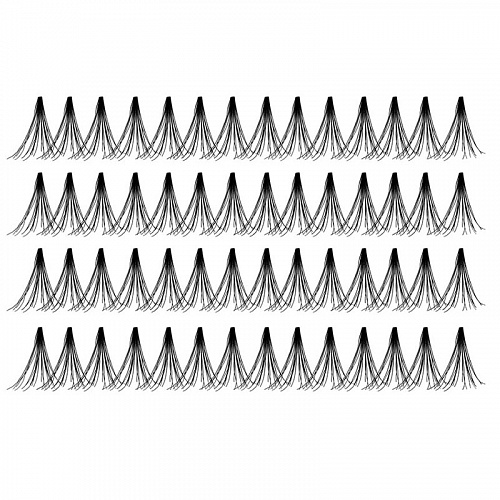 Ресницы пучковые &quot;DURALASH DOUBLE INDIVIDUALS&quot; для получения максимального объёма, без узелков,  черные (длинные).