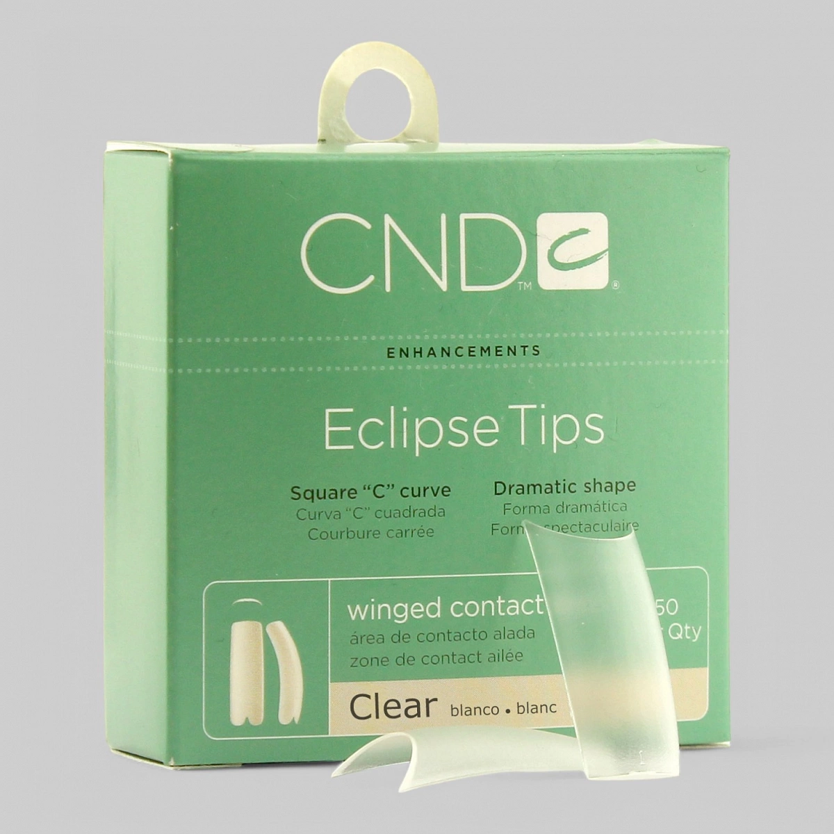 ECLIPS CLEAR TIPS №7 -   типсы изогнутые для ногтей с глубокими боковыми стенками, прозрачные №7, 50 шт