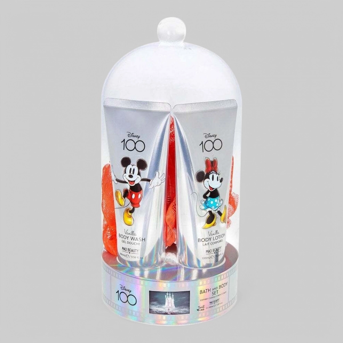 Уходовый набор для тела Disney - 100 Mickey&Minnie гель для душа и лосьон для тела по 100 мл. + мочалка (арт. D100-FG9799-6)